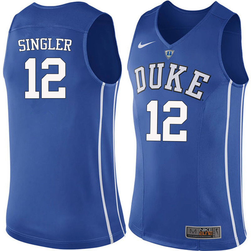 Men #12 Kyle Singler Duke Blue Devils College Basketball Jerseys-Blue